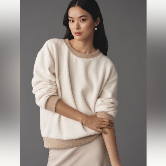 Anthropologie Maeve Cozy Ringer Sweatshirt - Picture 1 of 16